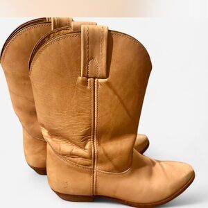 Frye Tan Leather Heeled Boots